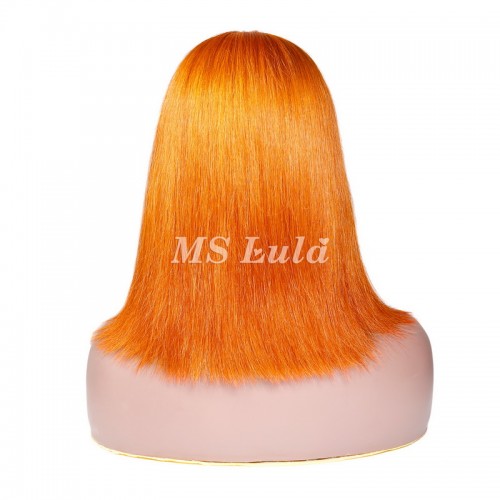 Orange Ginger Color Straight T Part BOB Lace Wig | Human Hair Wig | Lace Front